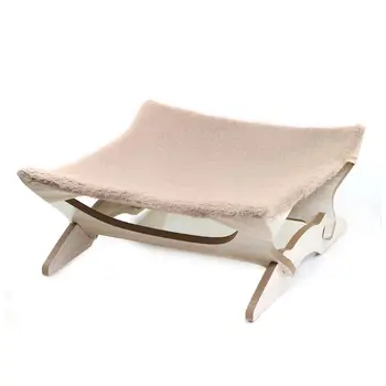 

Foldable Wooden Cat Hammock Elevated Blanket Small Dog Sleeping Bed Hanging Sofa X6HC