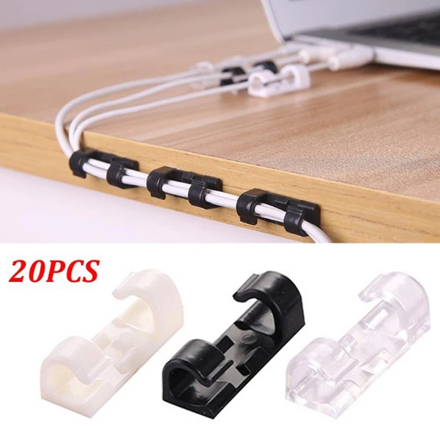 20 pièces adhésif données câble de charge couverture pare-soleil Clips mur  bureau cordon organisateur peeling et raccord, à l'aide de colle adhésive.  - AliExpress