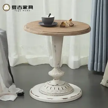 

Nordic Homestay Retro Old Solid Wood Round Table Coffee Table Modern Minimalist Creative Living Room Home Small Apartment Multif