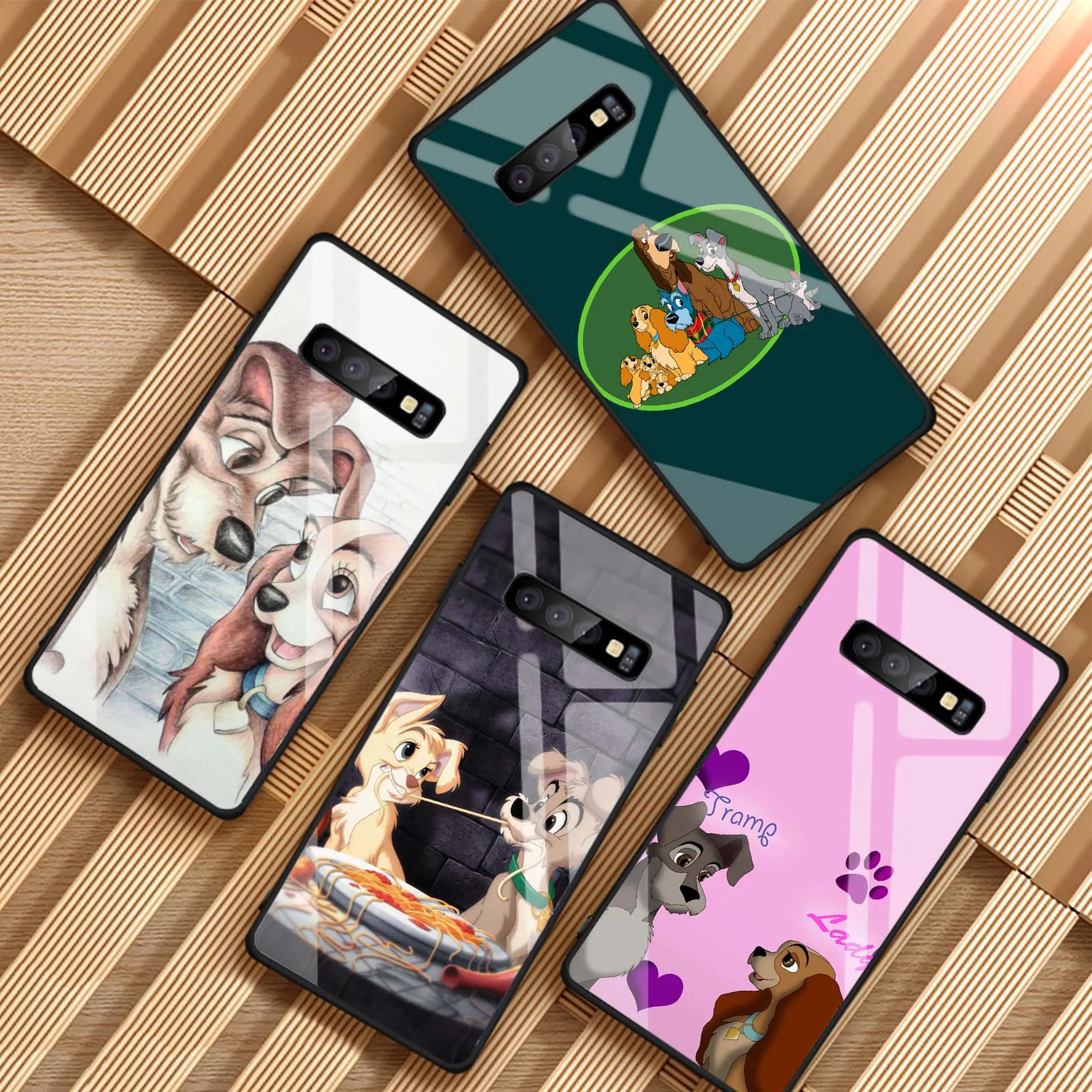 

Lady and the Tramp For Samsung Galaxy NOTE 8 9 S8 S9 S10 PLUS A6 A6S A8 A7 J6 J8 2018 Tempered Glass Phone Case