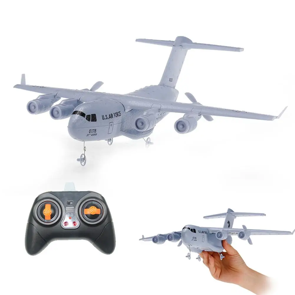 

Free Shipping 2.4GHz 2CH 3-Axis DIY RC C17 Transport Aircraft Wingspan EPP Model Kids Electronic Toy