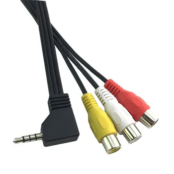 

3 RCA Female to 3.5mm 4 pole Male Cable 90 Degree 3.5mm 4 pole Male To 3 RCA Female A/V video Cable Adapter For HDTV DVD 0.2m