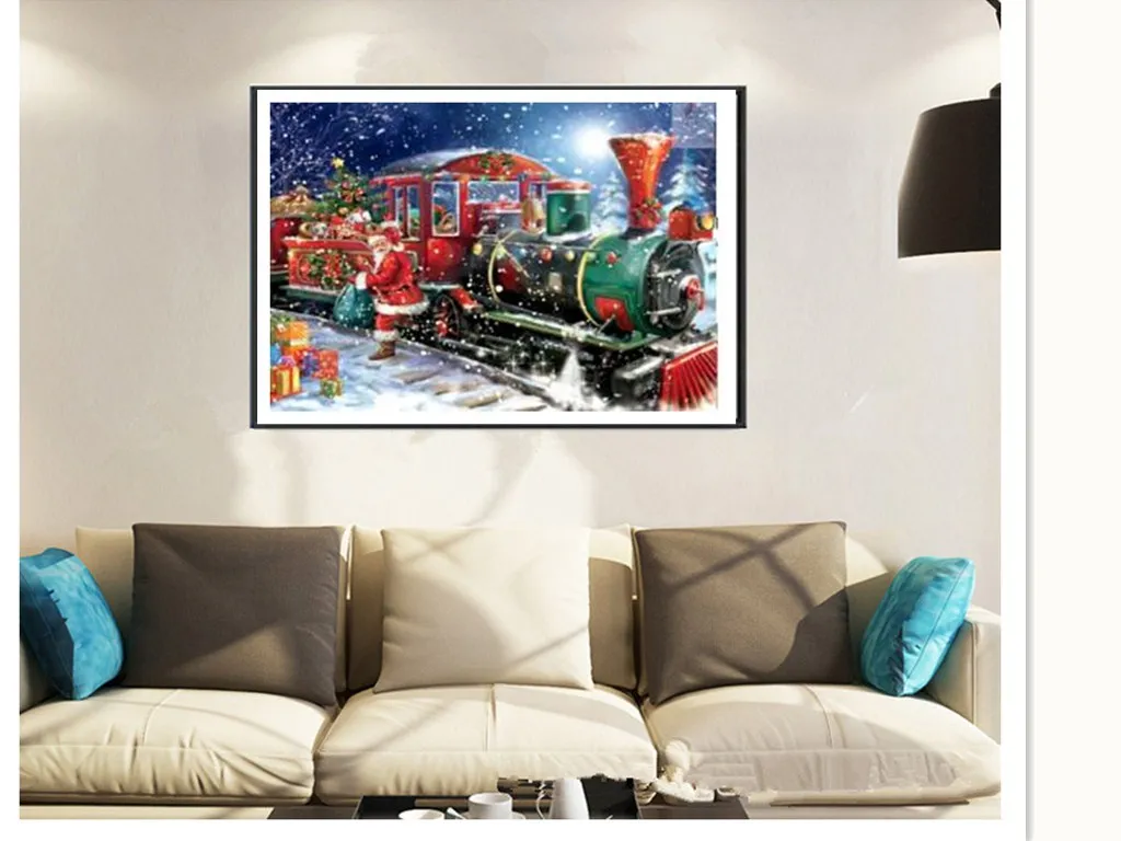 

-New Style AliExpress Santa Claus DIY Diamond Painting 5D Cross Stitch Living Room Library Decoration Stick-on Crystals Painting