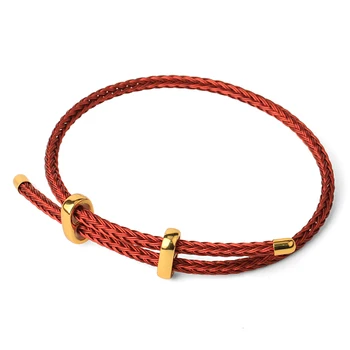 CSJA Bracelet Femme 2020 String Red Thread Bracelets on Hand Braided Rope Stainless Steel Adjustable Jewerly Bijoux Lucky G434