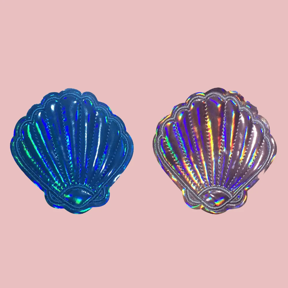 

Lychee Life Shell Shaped Cortex Patches DIY Iron Sewing On Patches Applique For Clothes Bag Jacket Decoration