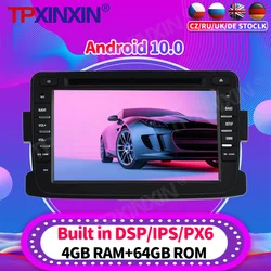 Reproductor Multimedia con Android 10 y navegación GPS para Renault, autorradio 2DIN con reproductor de vídeo, dvd, PX6, para Renault Duster 2012   2016