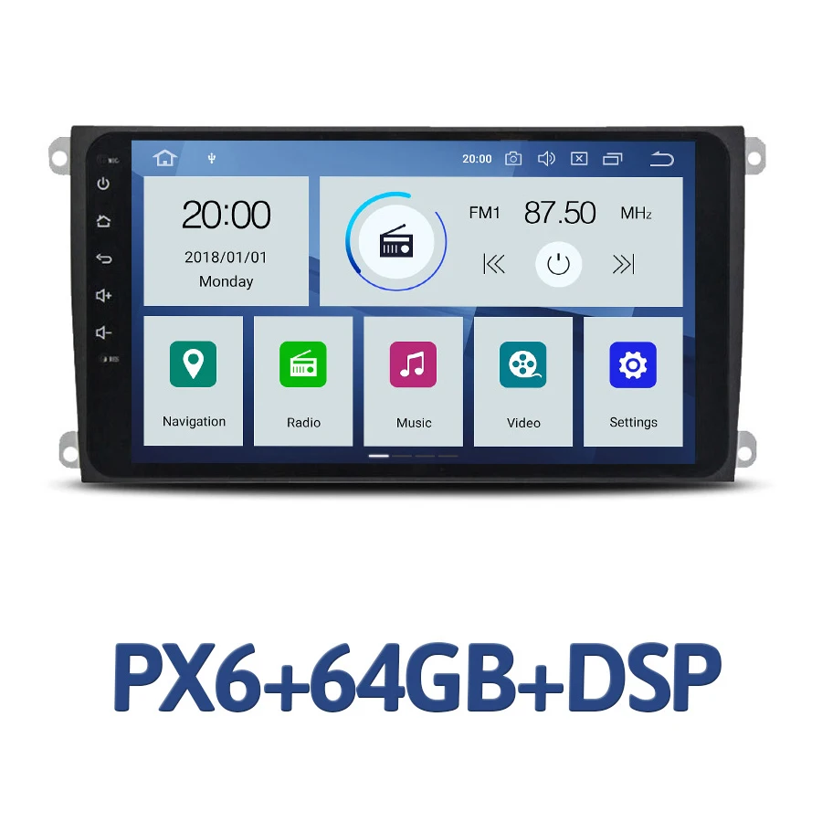 PX6 64GB with DSP " PX6 2 din Android 9,0 автомобильный dvd-плеер 6 ядер 64 Гб rom 4 Гб ram DSP Bluetooth GDS Авторадио wifi для Porsche Cayenne 2003-2010 - Цвет: PX6 64GB with DSP