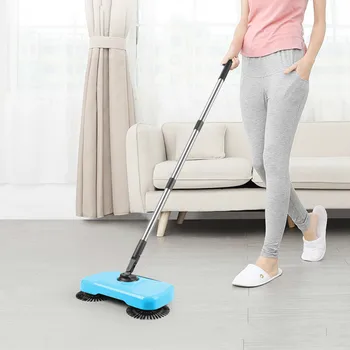 

Hand Push Sweepers Stainless Steel Automatic Broom Machine Creative Rotating Magic Handle Practical Livingroom Cleaning Tools