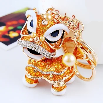 

Lucky Kirin Pendant Unicorn Guangdong Dance Lion China New Year Keychian Myth Fairy Tale Car Bag Ornaments Figure Toys for Adult