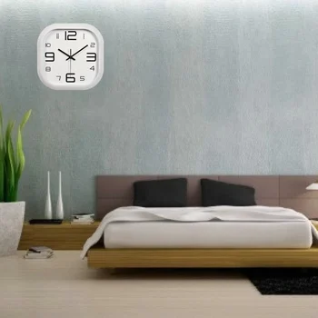 

12inch Plastic Square Wall Clock Simple Hanging Clocks Modern Decor for Living Room Bedroom Office