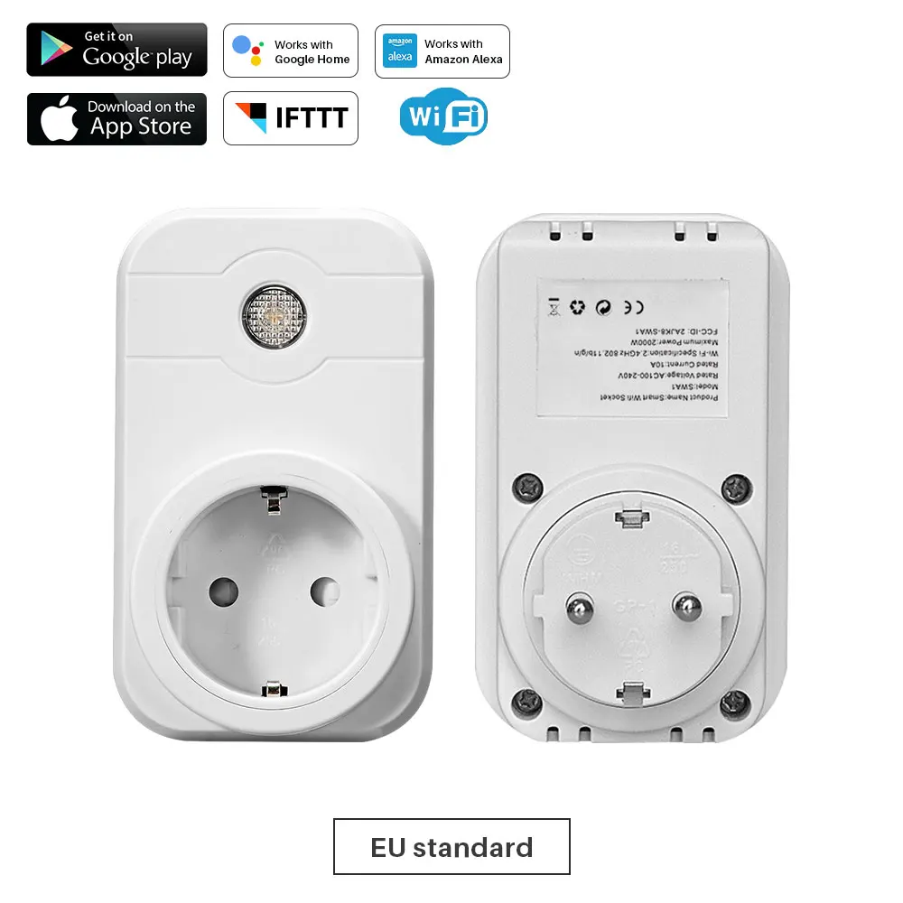 1 Pcs WiFi Smart Plug EU US AU UK 10A синхронизация интеллектуальная Розетка без концентратора требуется управление приложением работает с Alexa Google Home Mini - Цвет: 1 Pcs