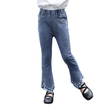 

Girls Jeans Pearl Decoration Kids Jeans For Girls Casual Jeans For Children Teenage Children's Clothing 6 8 10 12 14