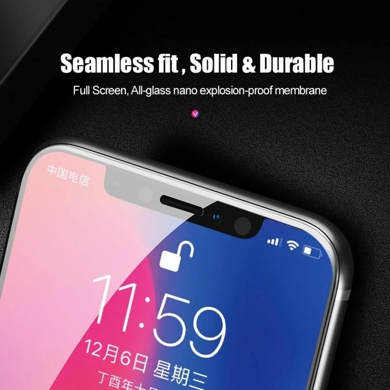 3 шт iPhone 10D изогнутая полная крышка Защитная стеклянная пленка для iPhone Xs XR XS Max X 8 7 6 6s Plus