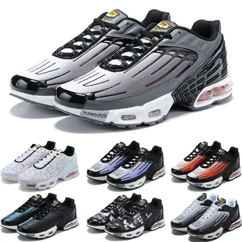

2020 Arrival Plus TN 3 Turned Air Cushion Mens Running Shoes Women Designer Sneakers Red-Blue Spider Anniversary Mens Trainers