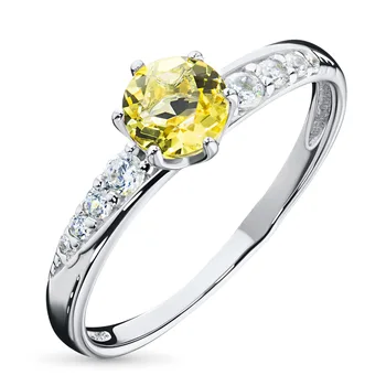 

A ring of silver with citrine and cubic zirconia e0636kts04200078