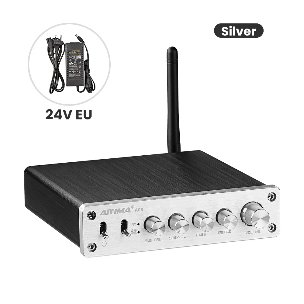 AIYIMA TPA3116 Subwoofer Bluetooth Amplifier HiFi TPA3116D2 2.1 Digital Power Amplifiers 50Wx2+100W Sound Amplificador A03 