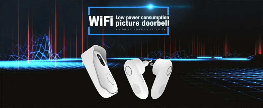 VStarcam HD батарея дверная камера Wifi дверной звонок D2, 1 пульт дистанционного управления и 1 плагин приемник комплект умный дом система оповещения(новинка