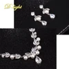 Gorgeous Elegant Bride Copper Inlaid Zircon Jewelry Set Earrings Necklace Two Piece Set Banquet Wedding Accessory Exquisite Gift 3