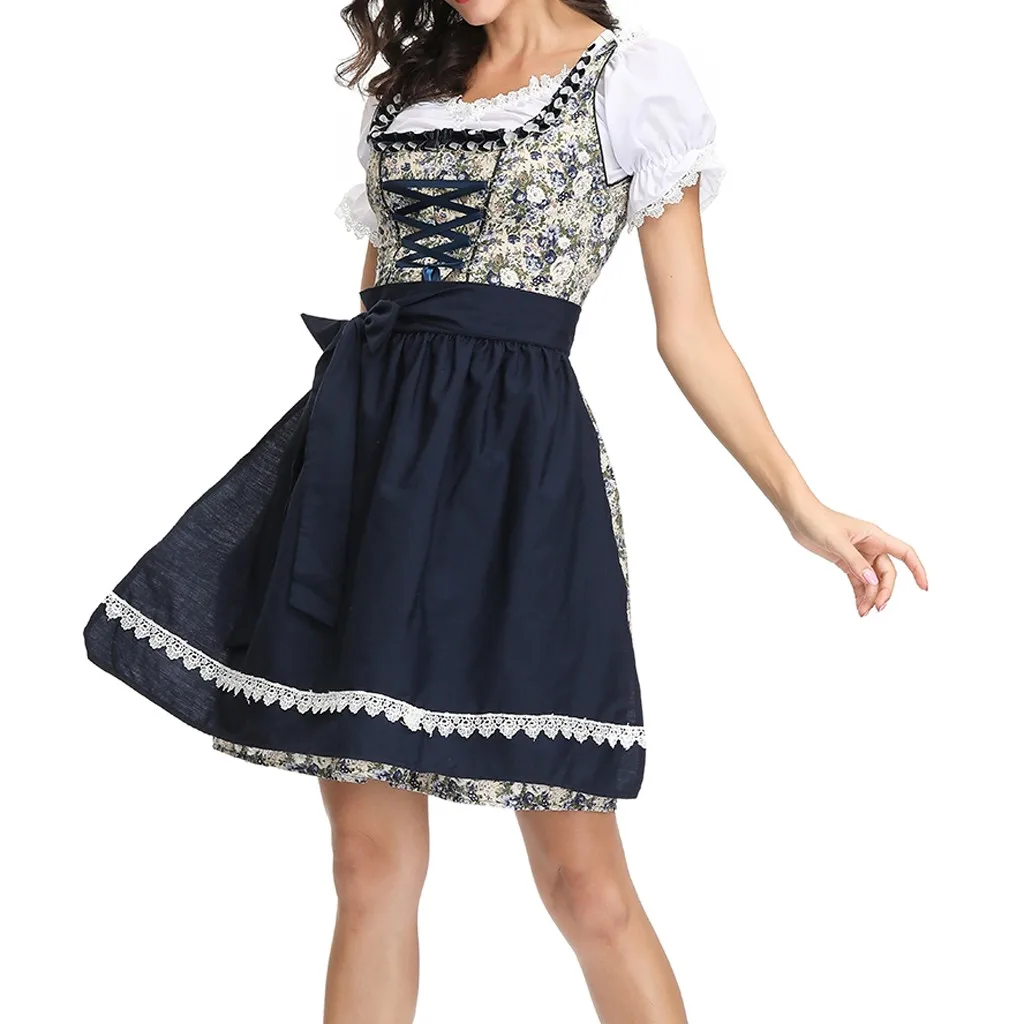 Женское винтажное Платье, 3 предмета, Dirndl Платье, баварский пивной фестиваль, маскарадные костюмы, платья, женские вечерние платья для вечеринки# DZ