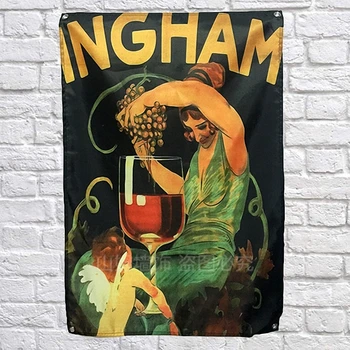 

INGHAM Wine Nordic style personality creative hanging Banners Bar Winery Billiards Hall home wall decor live background cloth