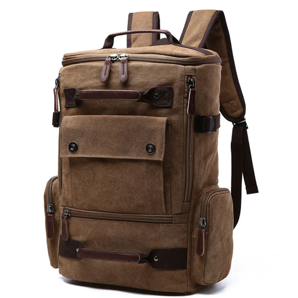coffee 20-35L Многофункциональный уличный рюкзак, Холщовая Сумка для компьютера, походная сумка для рыбалки, альпинизма, охотничьих портов, сумки для хранения, Наплечная Сумка - Цвет: coffee