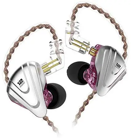 Purple no mic KZ ZSX Терминатор металлическая гарнитура 5BA+ 1DD Hybrid 12 драйверов HIFI бас наушники в ухо монитор шумоподавления наушники - Цвет: Purple no mic