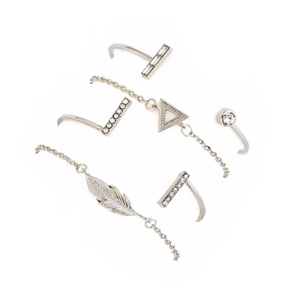 Европейский и американский модный женский Перевернутый треугольник перо Открытый браслет женский четыре части sui