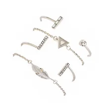 Европейский и американский модный женский Перевернутый треугольник перо Открытый браслет женский четыре части sui