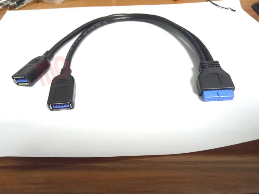 400 шт. 2 порта USB 3,0 тип-a-20pin материнская плата Женский Y кабель адаптер Разъемы