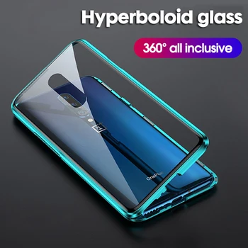 

360 Metal Magnetic Case Cover For Oneplus 7 Pro 6T Double Tempered Glass Case Cover for Oneplus 7 Pro