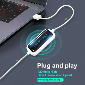 

High Speed USB PC to PC Online Share Sync Link Net Direct Data File Transfer Bridge Cable Easy Copy Line Between 2 Computer
