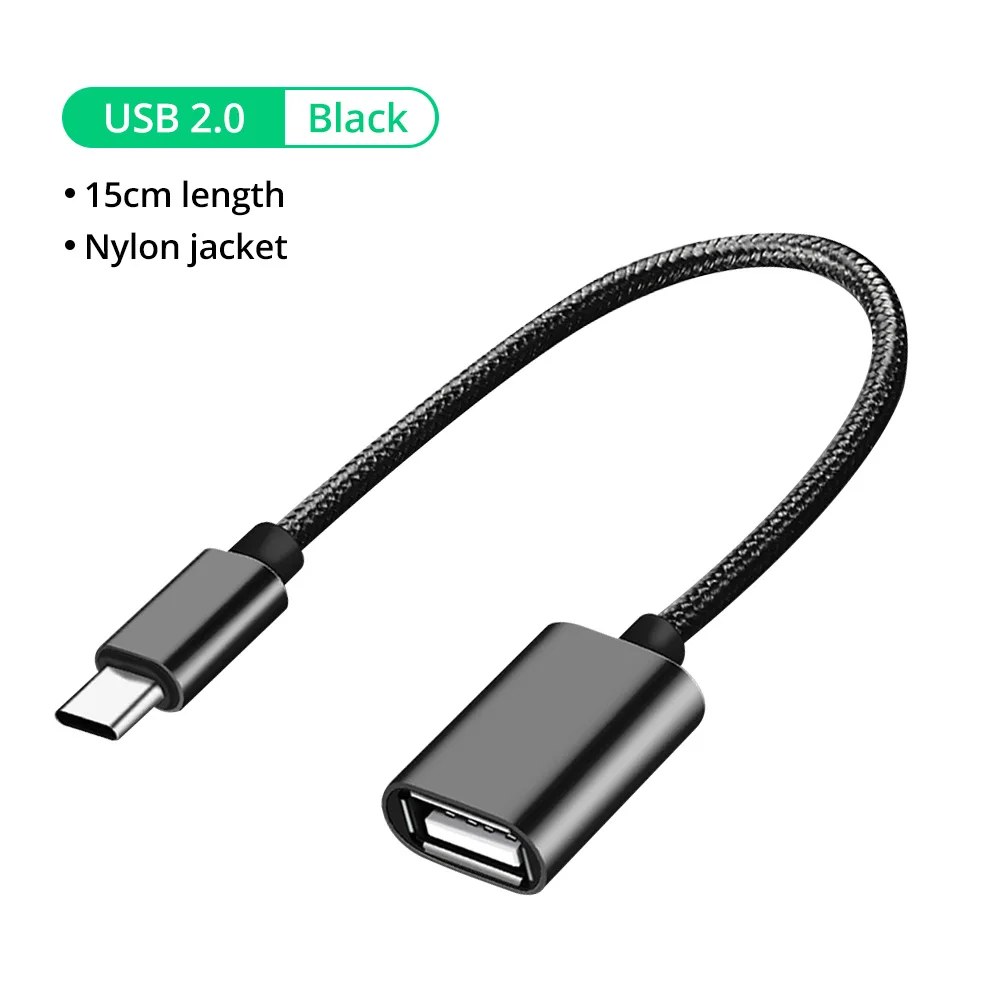 ANKNDO USB C OTG адаптер кабель type C к USB конвертер для Xiaomi samsung type-c Jack Android телефон MacBook мышь геймпад планшет - Цвет: black