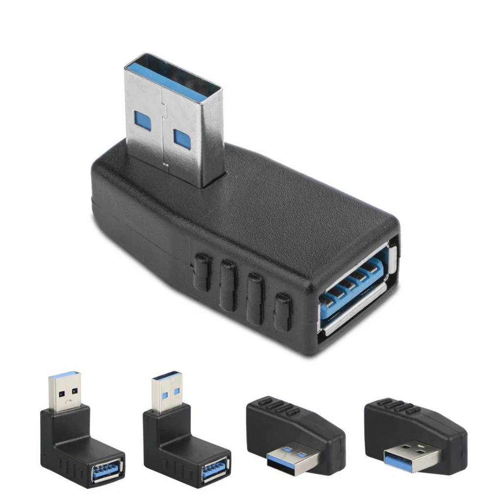 4Pcs USB3.0 A Male To Female 90 Degree Different Angle Plug Adapter Extension
