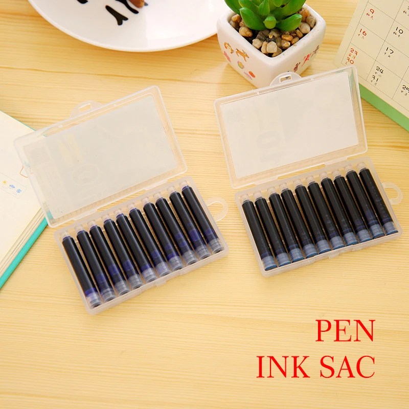 

10pcs Fountain Pen Universal Ink Sac Erasable Ink Fountain Pen Large Capacity Fountain Pens Ink Office Student School Stationery
