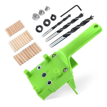 

Straight Hole Wood Drill Guide Locator Self-Centering Drilling Puncher Doweling Saw Jig Set Woodworking Tools