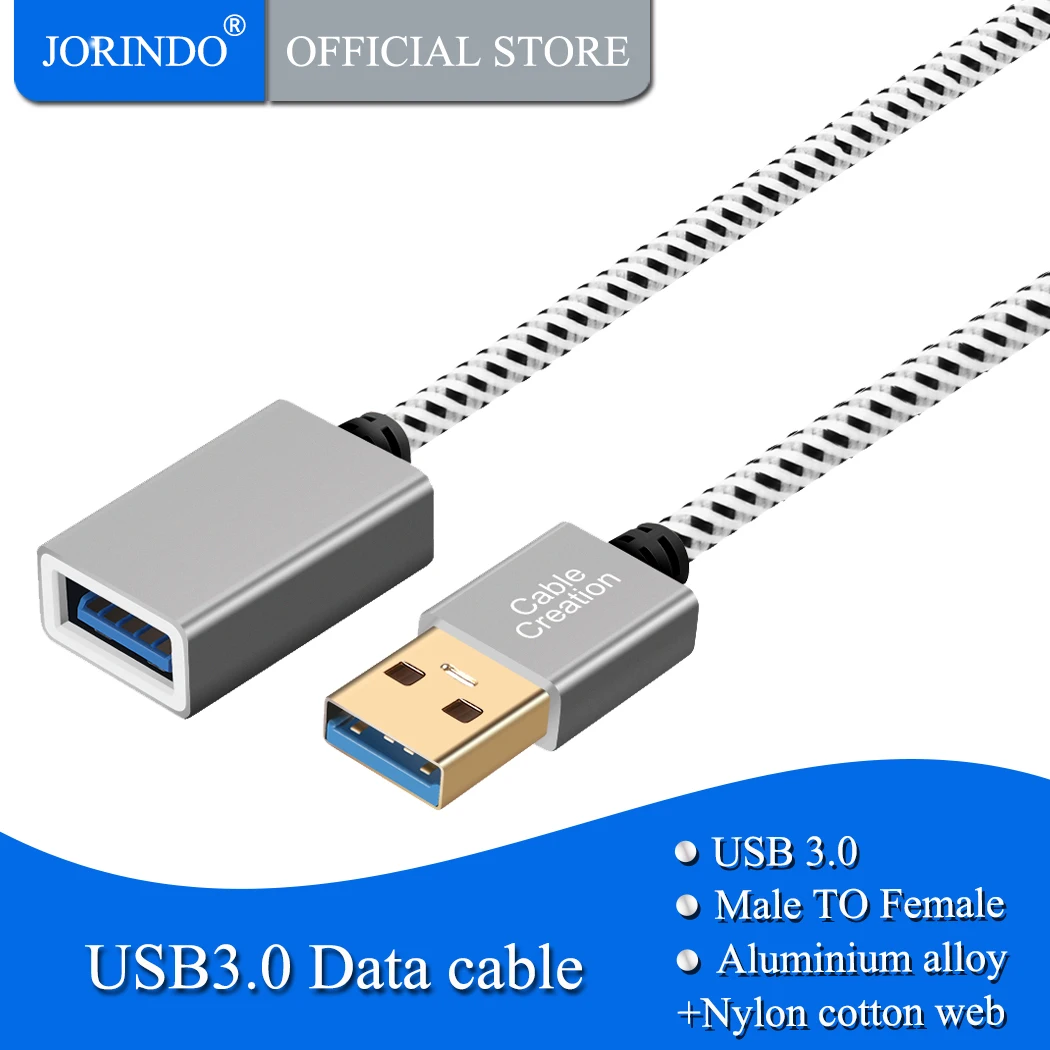 Короткий Удлинительный кабель USB3.0, JORINDO USB 3,0 мужчина к f-удлинитель совместимый Oculus VR, Xbox, сканер, Космический алюминий серого цвета
