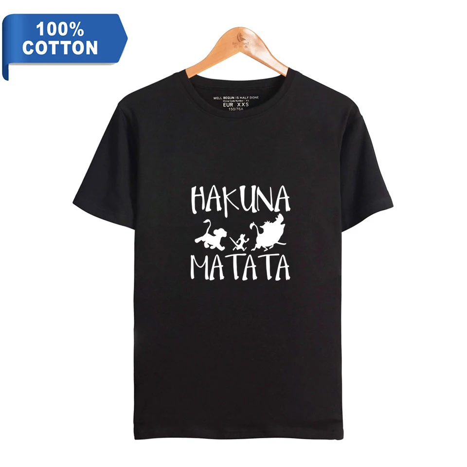 

The Lion King Simba Movie Soundtrack Hakuna Matata print 100% Cotton Women/Men Clothes Short Sleeve T-Shirt Casual T Shirt