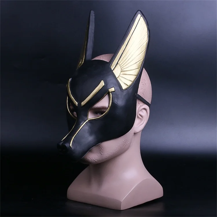 Египетская Anubis косплей маска для лица платок Canis Spp голова Волка шакал реквизит в виде животных Хэллоуин Необычные Вечерние