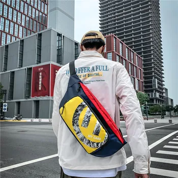 

Chest Bag Nylon Waist Bag Unisex New Fashion Trend Crossbody Bags Street Personality Color Matching Large Capacity Travel Purse