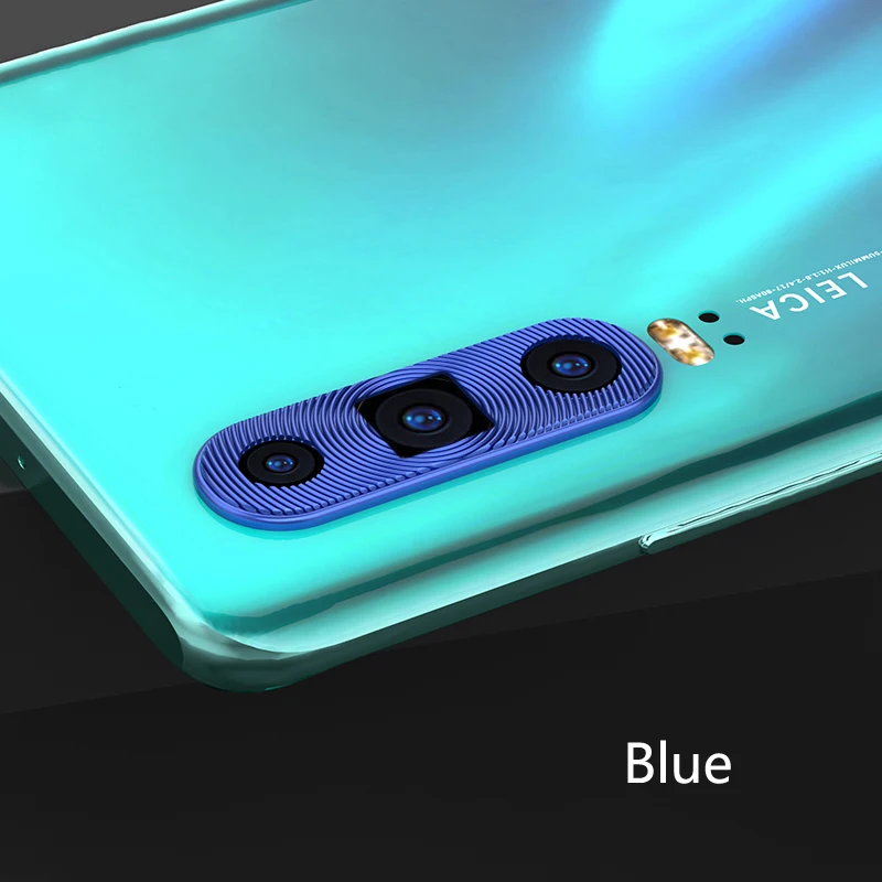 Защита объектива камеры для huawei P30 P20 Pro Lite mate 20 30 Pro lite 20X чехол металлический защитный кольцевой чехол для объектива мобильного телефона - Цвет: Синий