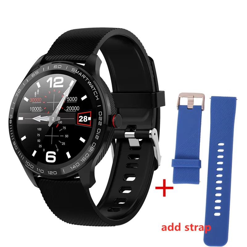 L9 Смарт часы ЭКГ сердечный ритм звонки напоминание полный сенсорный Smartwatch IP68 Водонепроницаемые часы для мужчин для Android IOS PK L7 GT2 - Цвет: add strap