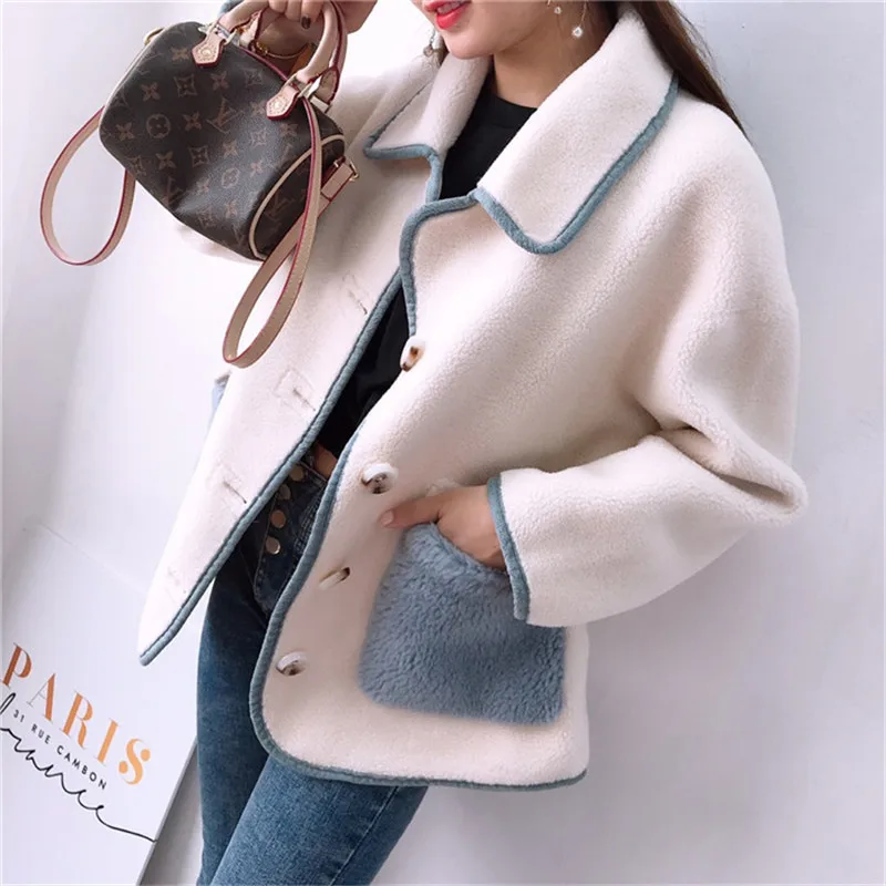 Abrigos mujer invierno искусственная кожа подкладка Двусторонняя куртка для женщин Натуральная шерсть шуба