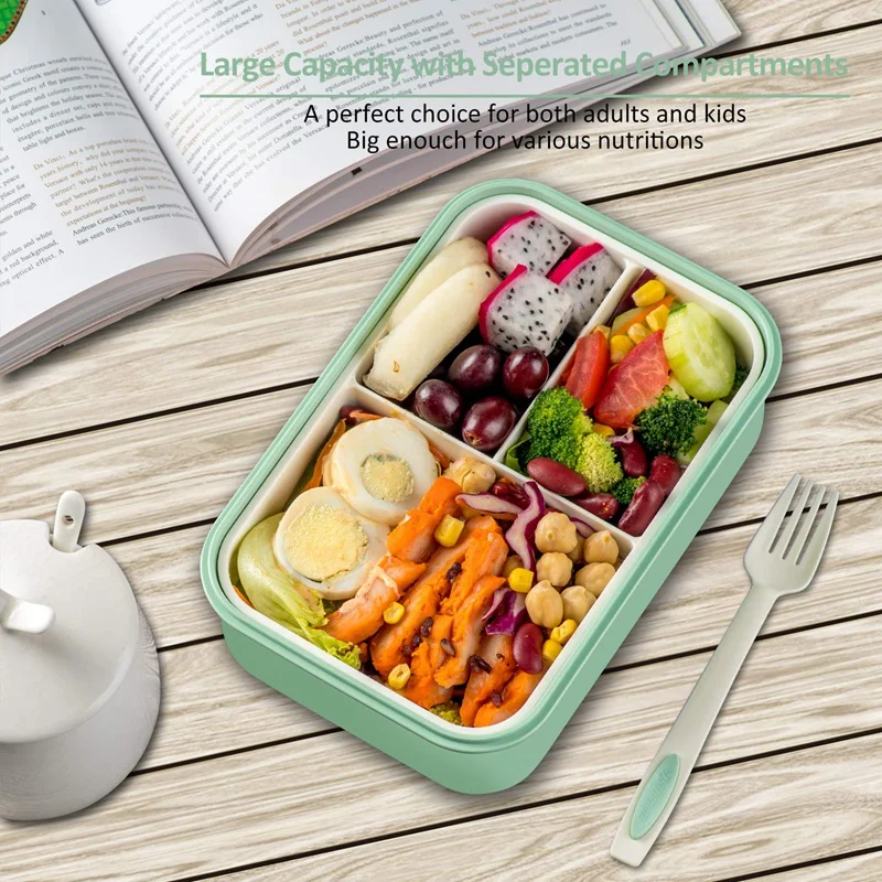 Botique-Bento коробки для взрослых-Bento Ланч-бокс для детей с ложкой и вилкой-прочный, герметичный для еды на ходу