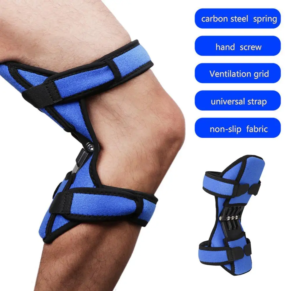 

Spring Knee Brace for Mountain Climbing Running Outdoor Activity Breathable Mesh Fabric Knee Booster Joint Protection Knee Pads