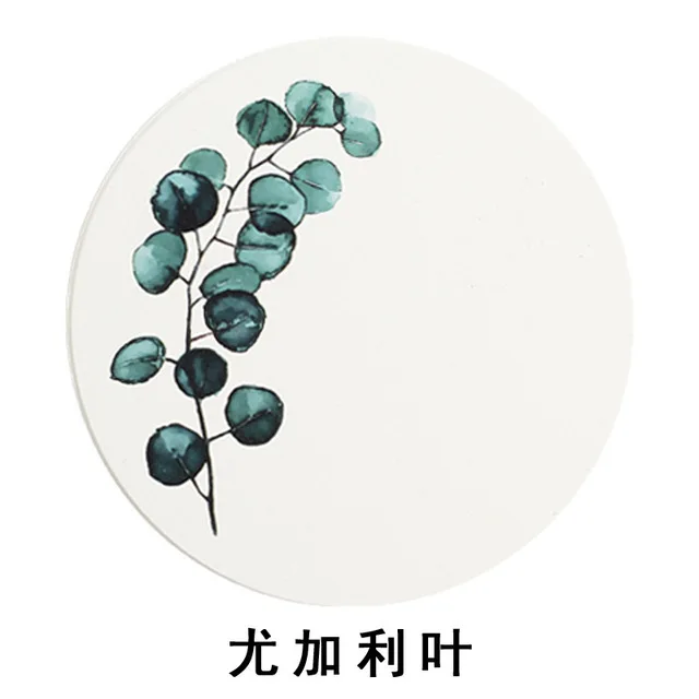 Eucalyptus-round Скандинавские керамические Арбузные морские звезды маленькие ювелирные изделия Блюдо серьги ожерелье кольцо для хранения тарелки фруктовый десерт дисплей миска Decoratio - Цвет: Eucalyptus-round