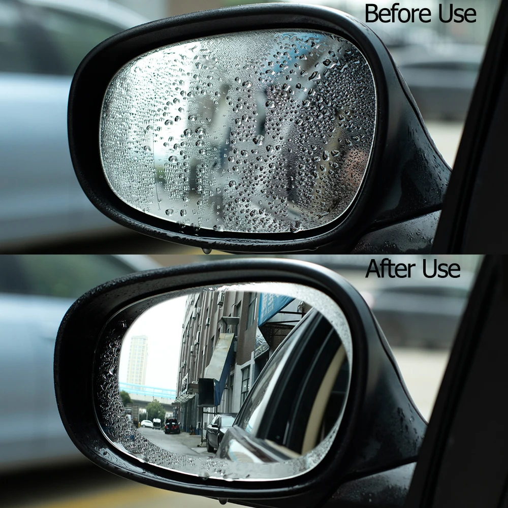 2PCS//Set Oval Car Auto Anti Fog Rainproof Rearview Mirror Protective Film CN