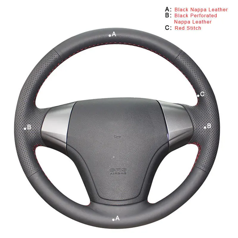 Top Layer Leather Авто оплетка на рулевом колесе Крышка для hyundai Elantra 2008-2010 DIY автомобильные оплетки Чехлы автостайлинг аксессуары для интерьера - Название цвета: Top Layer Leather