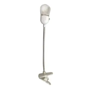 

Double LED Night Lights With Clip Reading Desk Lamp Adjustable Clamp White