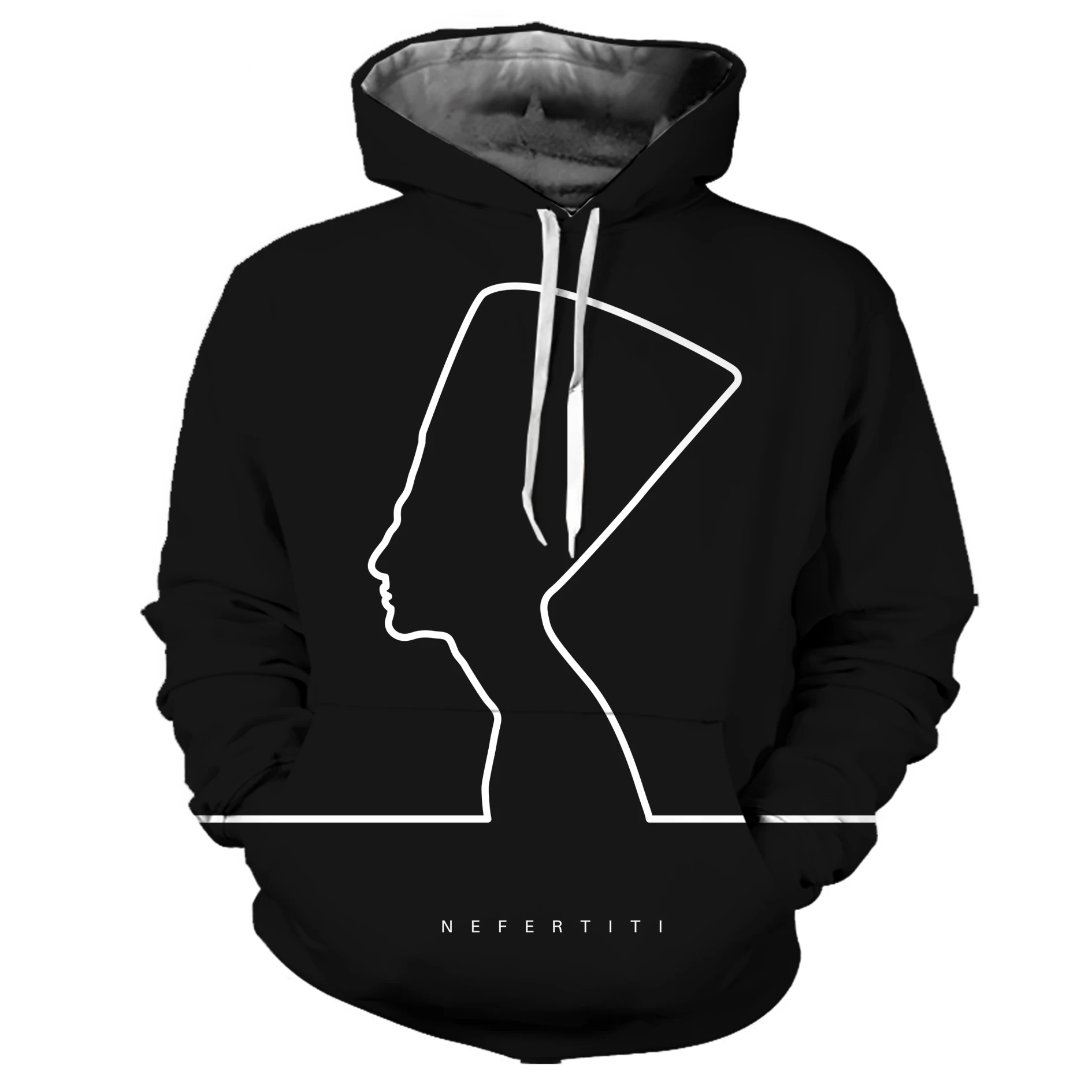 

REAL American US SIZE Fashion High Quality Queen Nefertiti Sublimation Printing Plus Size 5XL 6XL Hoodies
