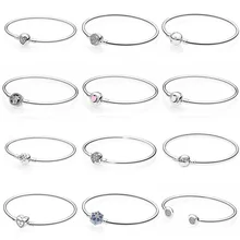 Поэтический цветет сердца зимы зачарованная Роза застежка Браслет Подходит Европа змея браслет бусины из стерлингового серебра 925 Шарм ювелирные изделия